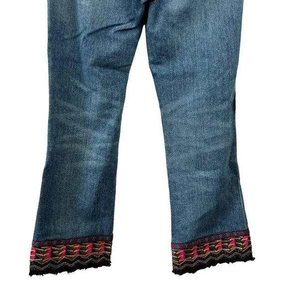 Etro Size 28 Crop Flare Embellished Beaded Fringe Jeans - Picture 14 of 15